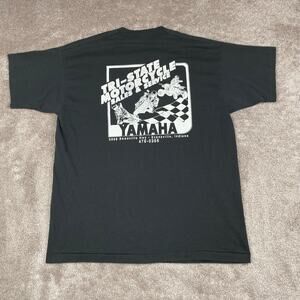 Vintage Tri-state Motorcycle T-shirt Sales Service Size L Black & White Biker